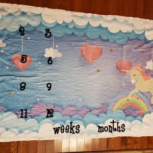 Unicorn baby Milestone Blanket